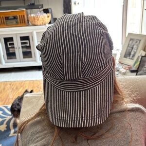 Striped Black and White Cap